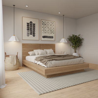Dahlia 2 Piece Bedroom Set With Headboard, Slatted Bedframe, 1 Nightstand