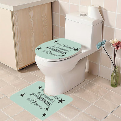 Ensemble de tapis pour salle de bain 2 pièces Beige Beach Quote