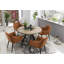 Piatto Round Solid Wood Top Metal Base Dining Table-968552242