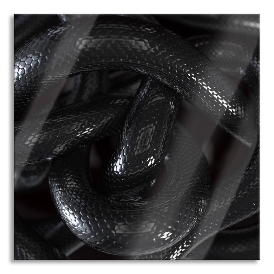 Glasbild Elegant Black Snake