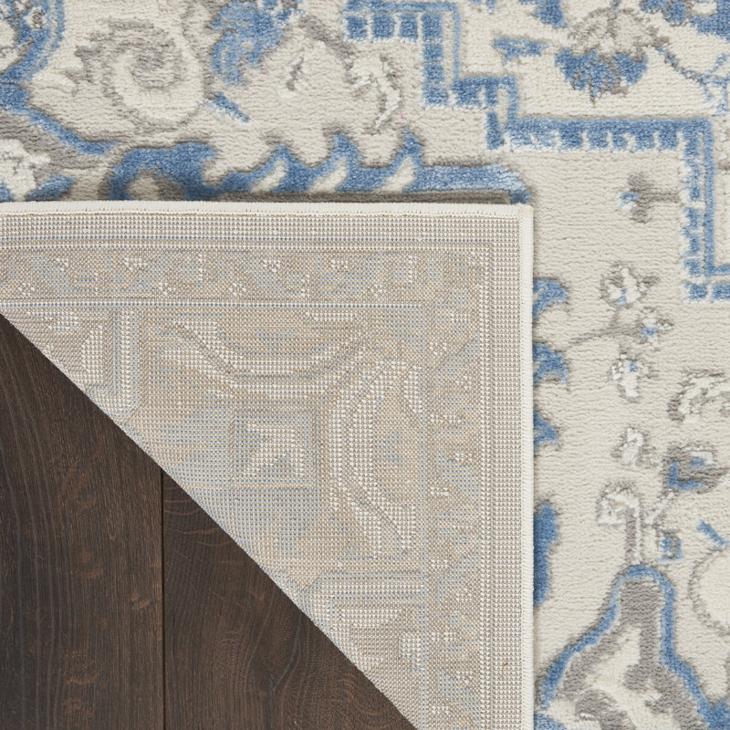 Tapis ivoire traditionnel Rheba, Rectangle 7 pi 10 po x 9 pi 10 po