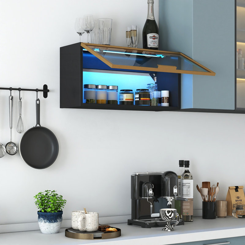 Wall-Mounted Spice Rack with Up-Flip Door