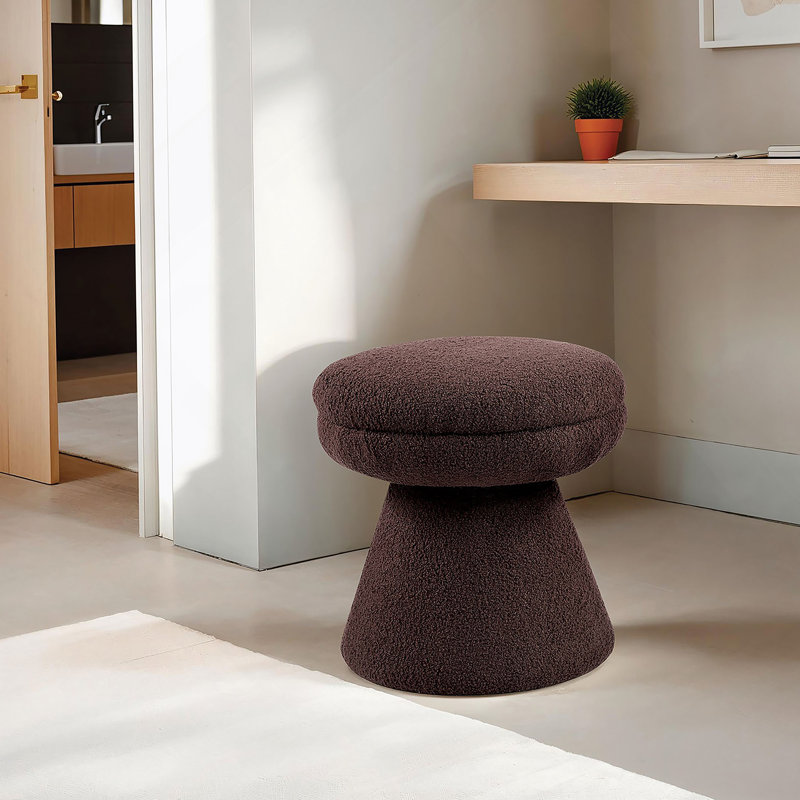 Finition brune 1Pc Tabouret d'appoint rond Teddy