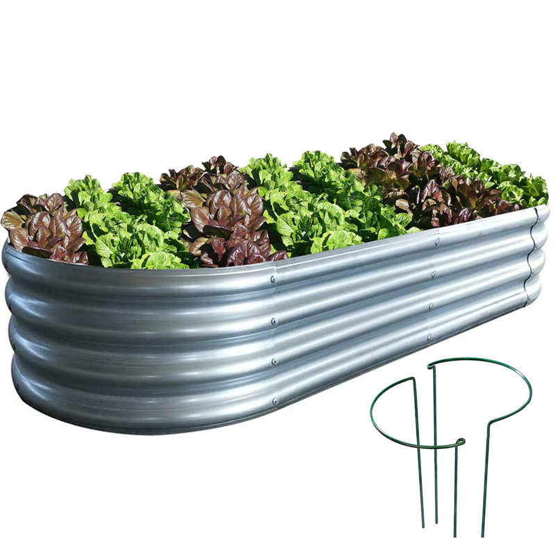 Lit de jardin surélevé galvanisé pour l'extérieur, H 12 po x l 48 po x P 24 po
