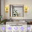 Iron Armed Wall Sconce With Floral Glass Lampshade-149100187