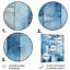 Carreaux scandinaves blancs et bleus V - art mural abstrait en métal-1497443820