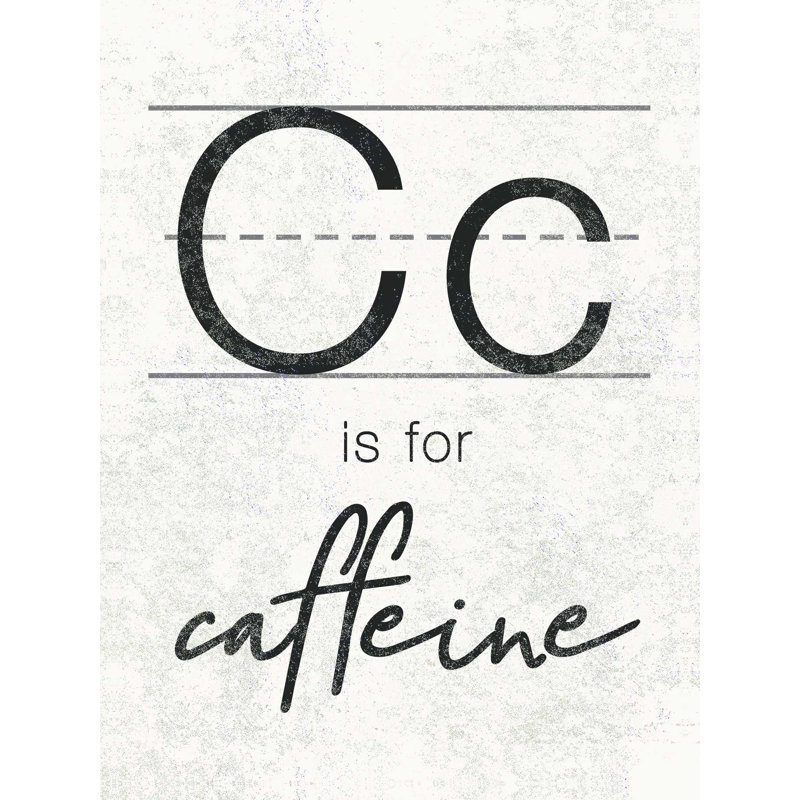 " C Is For Caffeine ", 18" W x 24" H