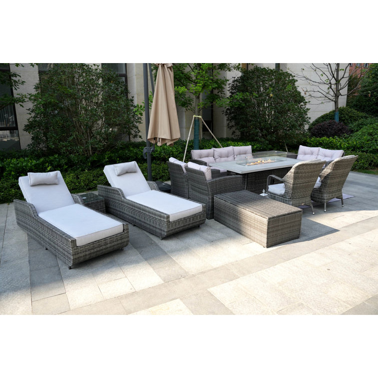 Xanthippe Wicker/Rattan 11 - Person Seating Group With Cushions
