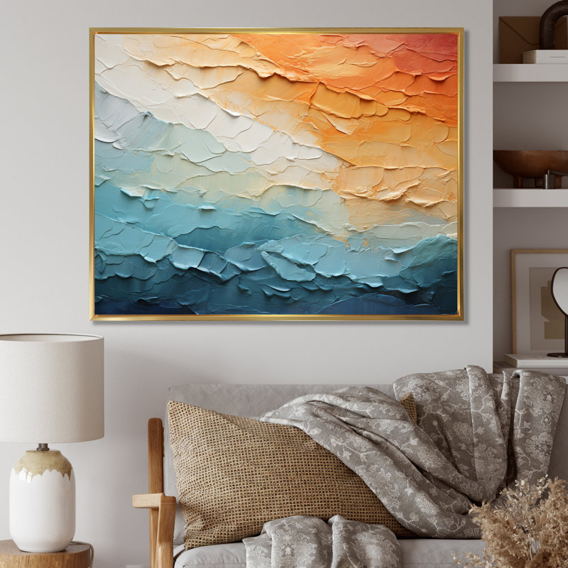 " Clouds Whispering Clouds Collage I ", Natural Floater Framed, 34" H x 44" W x 1.5" D