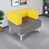 Similicuir gris / jaune