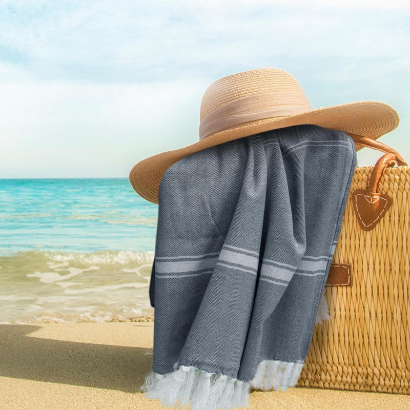 Cotton Beach Towel, Gray