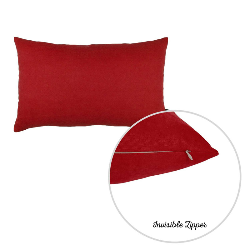 Coussin lombaire, Rouge, 12"H x 20"W, Rectangular