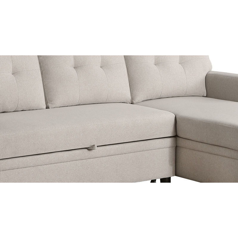Canapé modulaire rembourré avec méridienne, Gris foncé