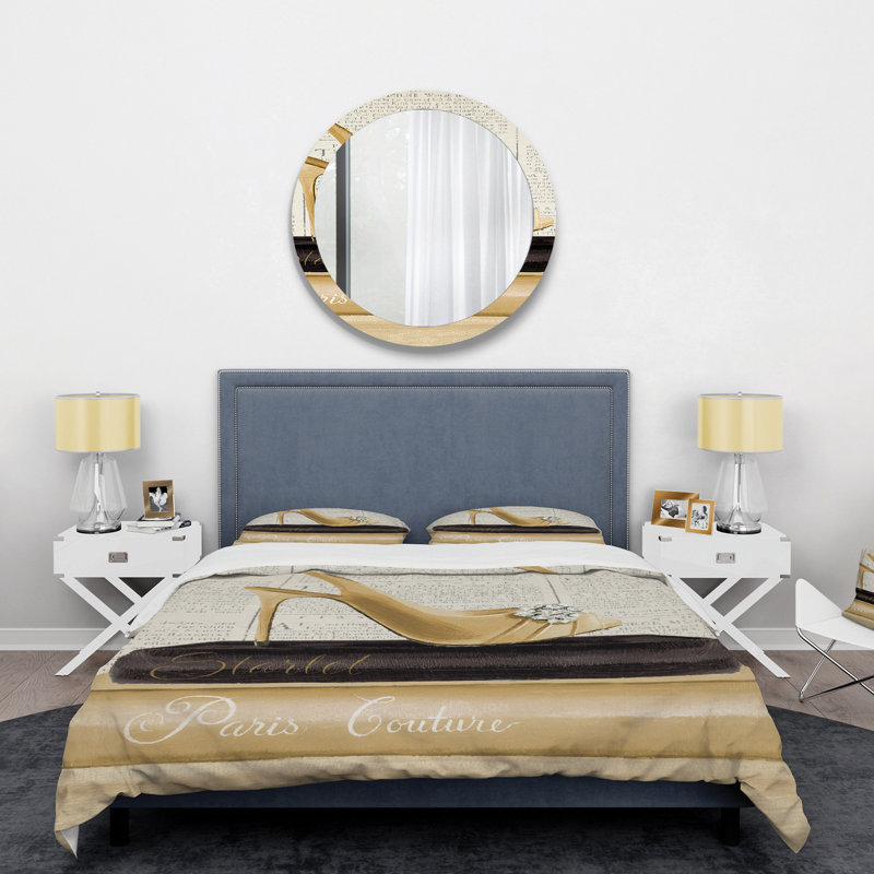 Gold Fashion High Hells I - Ensemble de housse de couette chic et luxueux - Microfibre de polyester