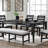 Rectangular Wooden Counter Height Table With Tapered Legs In Black-777616007