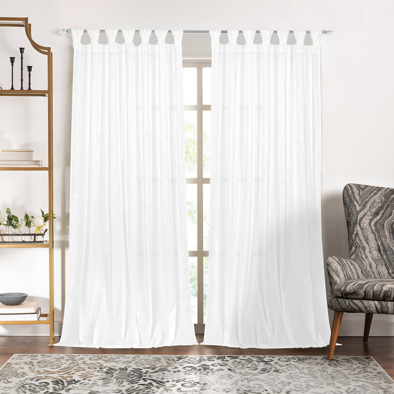 Cathirine Semi Sheer Curtain Pair, 52" W x 84" L, White