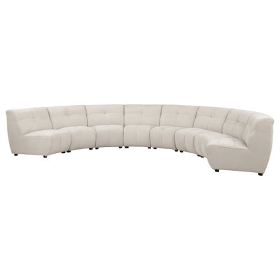 Haritina 8-Piece Upholstered Modular Sectional Sofa Ivory
