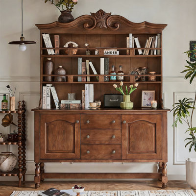 Nut-brown Solid Wood Sideboard