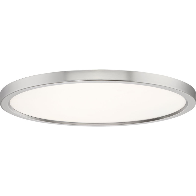 Naquin Acrylic LED Flush Mount, 1" H x 20" W x 20" D, Brushed Nickel