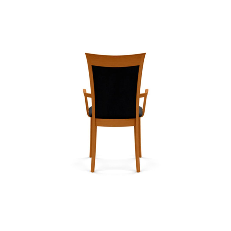 Morgan Upholstered Arm Chair, Natural Cherry, Microseude Onyx