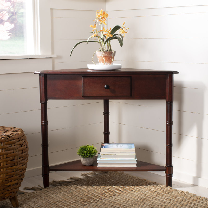 Twerton Solid Wood End Table with Storage, Dark Cherry