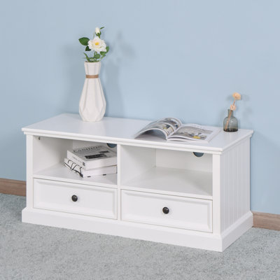 Meggin Living Room Wooden TV Cabinet with 2 Drawers