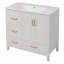 Meuble-lavabo 36 po avec lavabo, une armoire avec portes à fermeture douce, 4 tiroirs à fermeture douce, poignées en métal-374902489