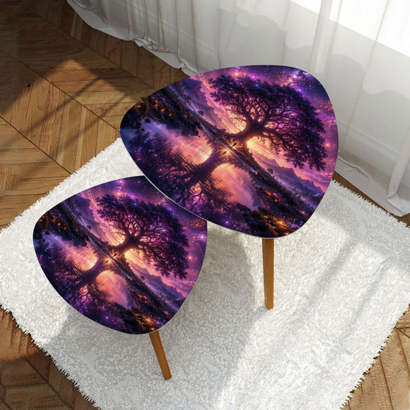 Ensemble de 2 tables basses gigognes Triangle