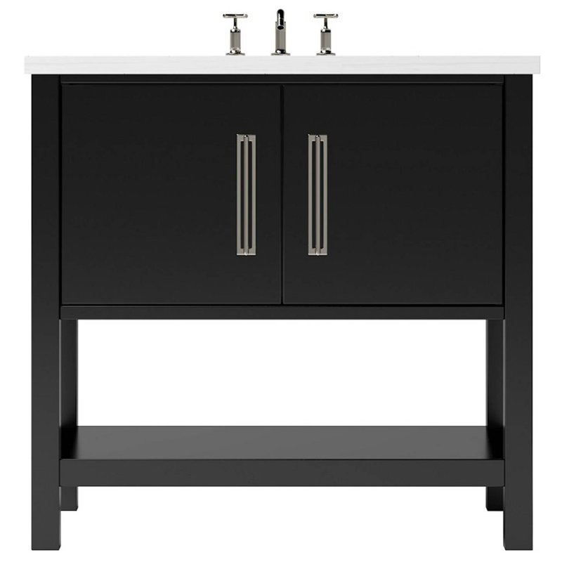 Kiawah Single Bath Vanity, Noir, Satin Nickel, 30"