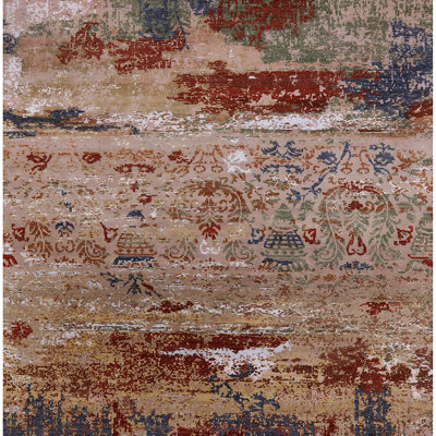 Tapis abstrait rouge / brun