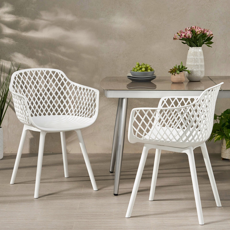 Chaise coquelicot pour patio d'extérieur - Blanc, polypropylène, étable et mobilier de style contemporain, Blanc