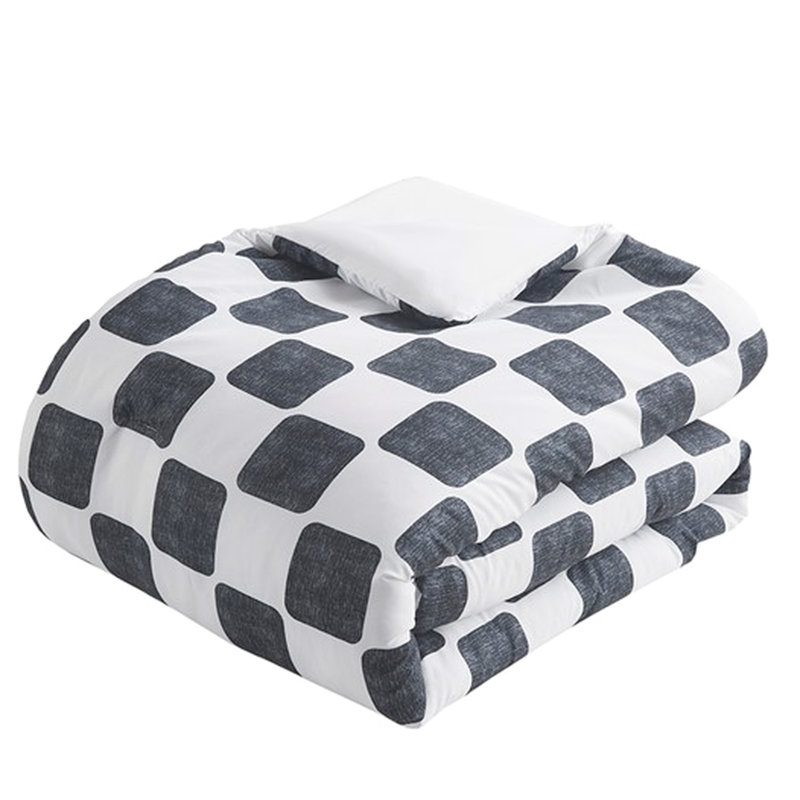 Édredon double / grand damier, 2 taies décoratives, coussins décoratifs, lavable avec motif, taies décoratives et jetés, tissu