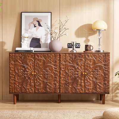 59.25'' Carved Sideboard Buffet Cabinet
