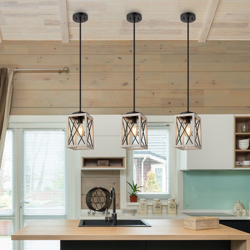 Gracela 1 - Light Lantern Rectangle Pendant, White, 48" H x 6.5" W x 6.5" D