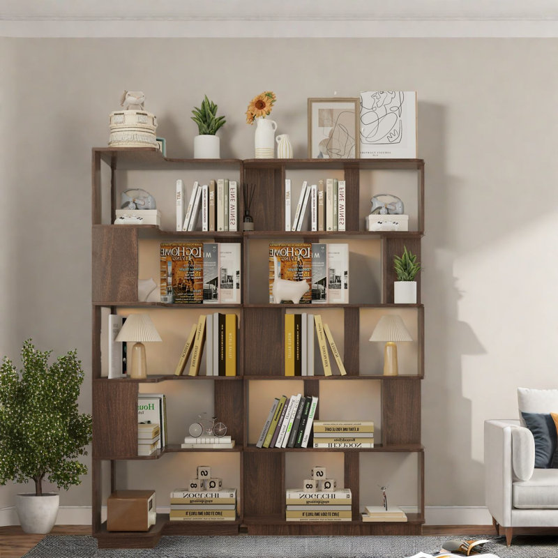 Bibliothèques en MDF peu encombrantes, brun foncé, style moderne pour la maison