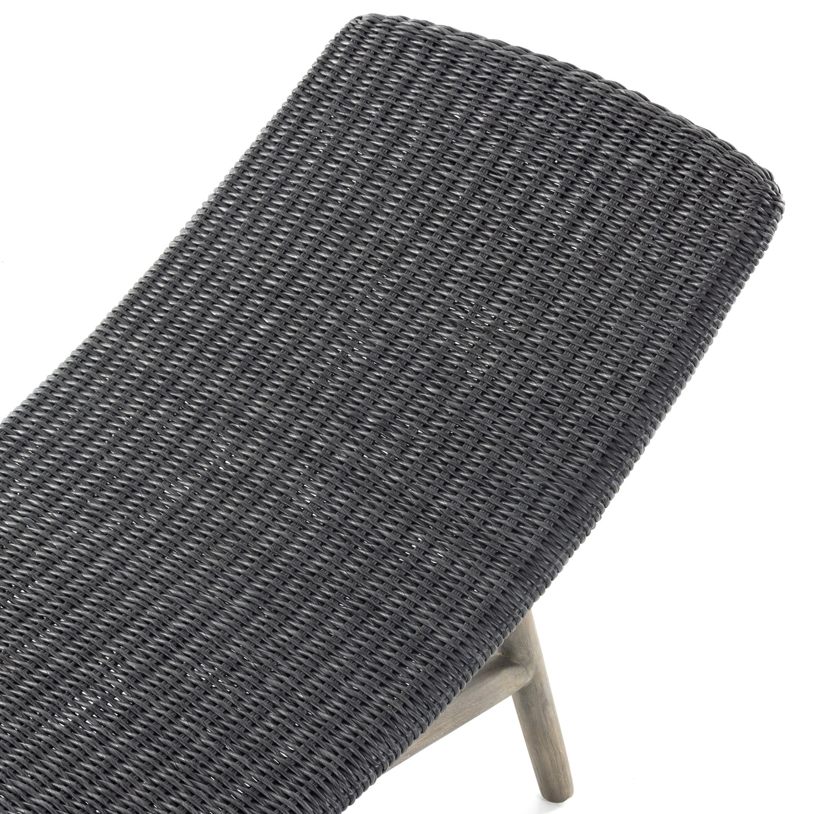 Janine 24'' Outdoor Teak Chaise Lounge, Coal, Weathered Gray Teak