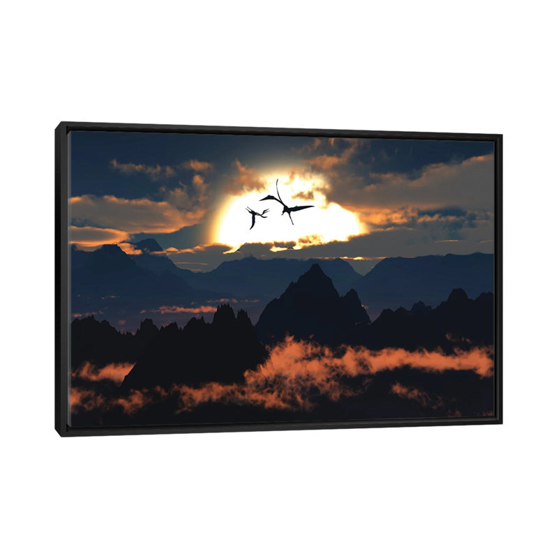 Quetzalcoatlus Flying High In Cretaceous Skies. by Mark Stevenson - Floater Frame Print on Canvas