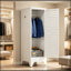 Narrow Metal Storage Closet with Single Louvered Door