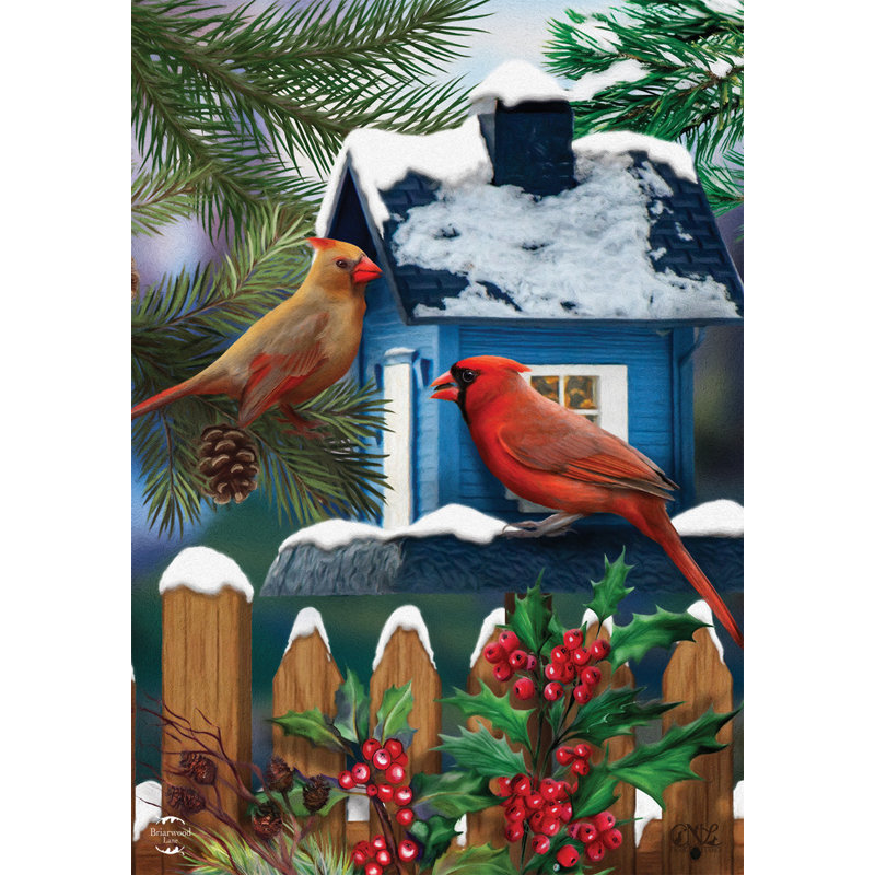 Drapeau de jardin d'hiver «Snow Day Cardinals»
