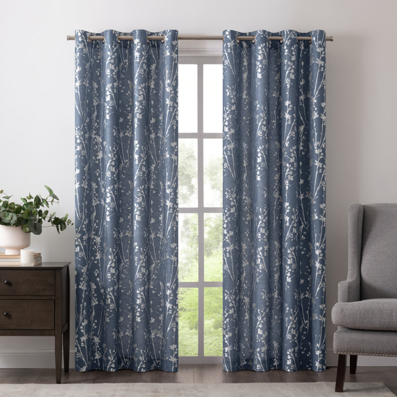 Mahtomedi Room Darkening Curtain Single Panel, Cobalt, 50" W x 84" L