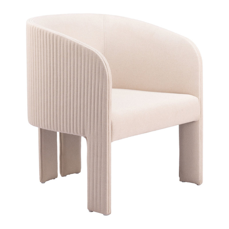 Chaise avec accoudoirs rembourrés de 25 po beige