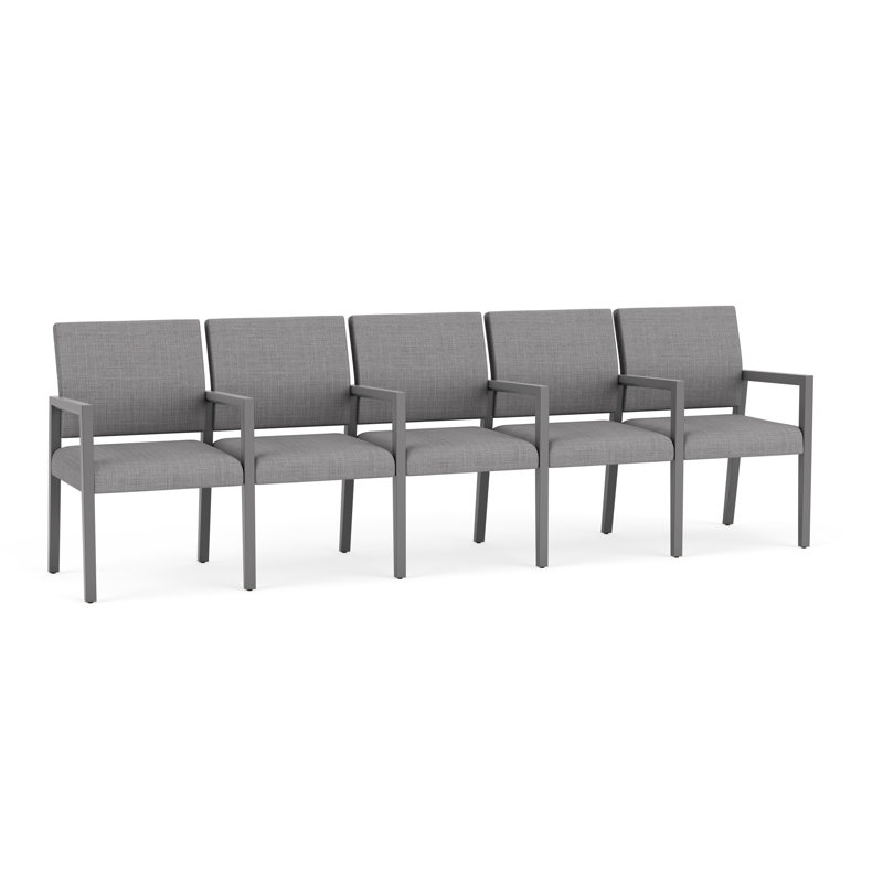 Structure en bois avec siège tandem 5 places Brooklyn, Chambray Gray, Pewter