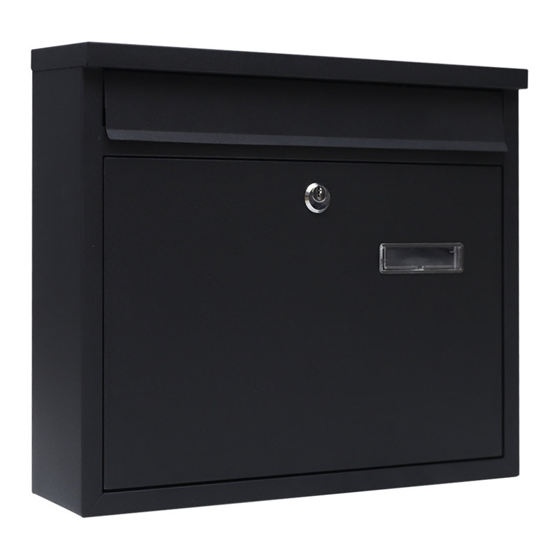 Black Steel Lockable Wall Mounted Mailbox