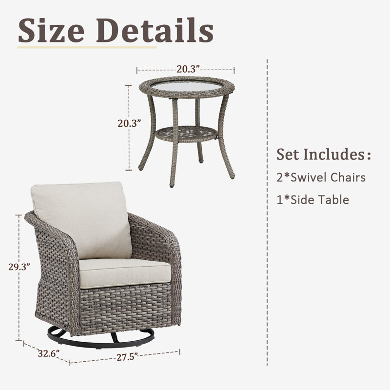 Chaise berçante d'extérieur en osier Buenhomino