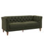 Canapé Chesterfield traditionnel Ivarn de 187 cm de large, recouvert de PU, avec dossier capitonné en losanges, accoudoirs évasés et pieds en bois d'hévéa-135305461
