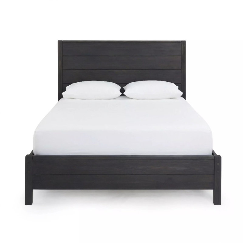 Montauk Solid Wood Panel Bed, Full, Farmhouse Black