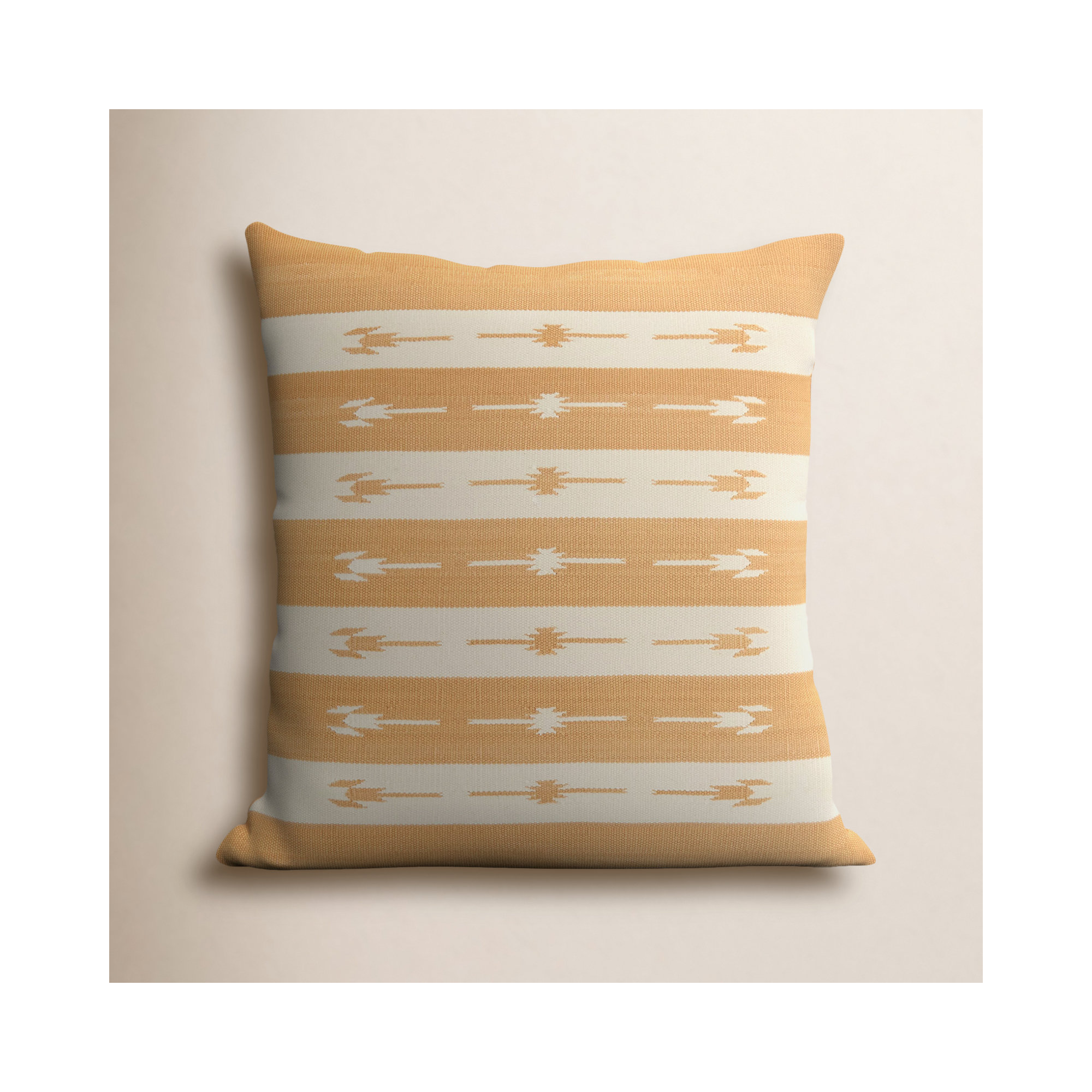 Estela Striped Cotton Throw Pillow, Light Tan/Cream, Pillow Cover Only - No Insert