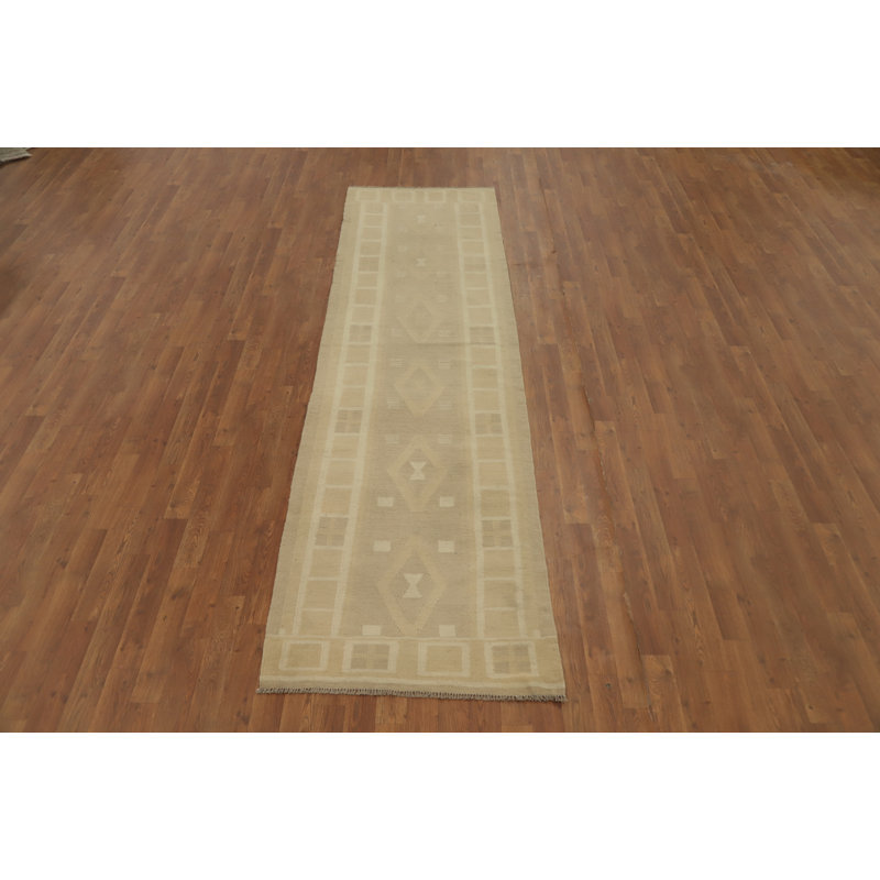 Tapis de couloir en laine Earthy Tones Kilim