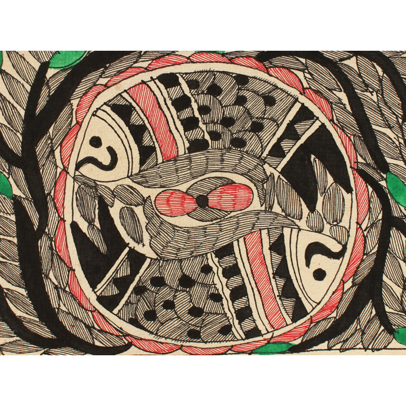 Poissons de conception traditionnelle | Peinture Madhubani | Décoration murale