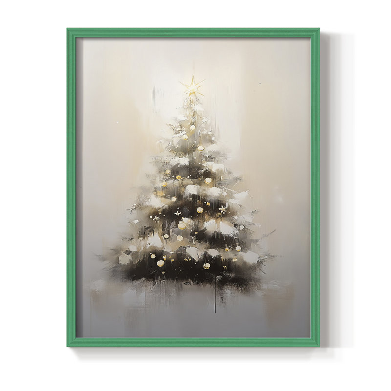Art des Fêtes de Noël - série 2 - CXVI, reproduction encadrée - bois massif, H 30 po x l 24 po, Vert